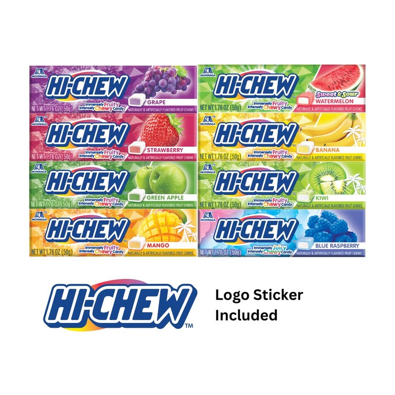 HI-CHEW Variety Sticks, 8-Pack, Soft & Chewy Halloween Candy, 1.76oz Each, Bulk Candy Individually Wrapped - Made with Immensely Juicy Fruity Flavors - Image 2